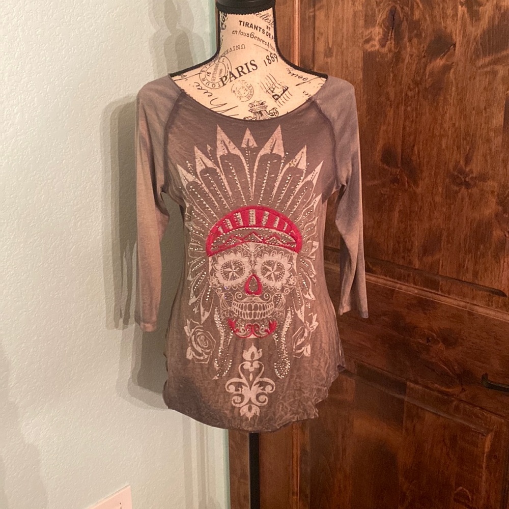 3/4 Sleeve Raglan Shirt, Size S